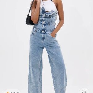 AKIRA DENIM DENIM DENIM LAYERED JUMPSUIT Size 1X1X